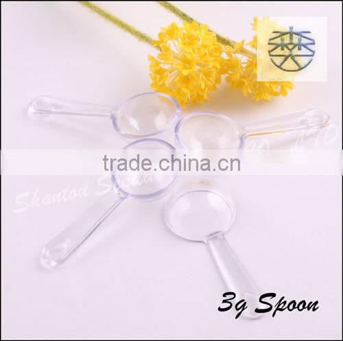 clean plastic spoon for 3g medicine powder, transparent plastic measuring spoon, milk powder plastic spoon, plastic tea spoon