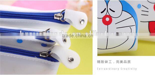 Promotion silicone rubber pencil case wtih cartoon printing