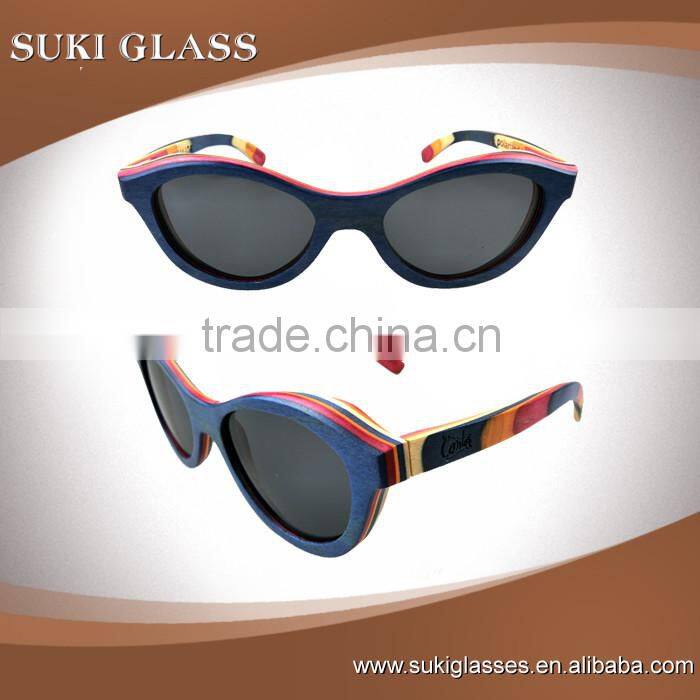 2016 OEM bamboo wood sunglasses polarized lens optical attribute sunglasses