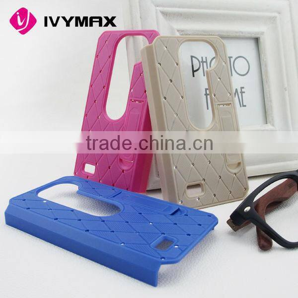 Hot selling models diamond stand cover case for lg c40 leon
