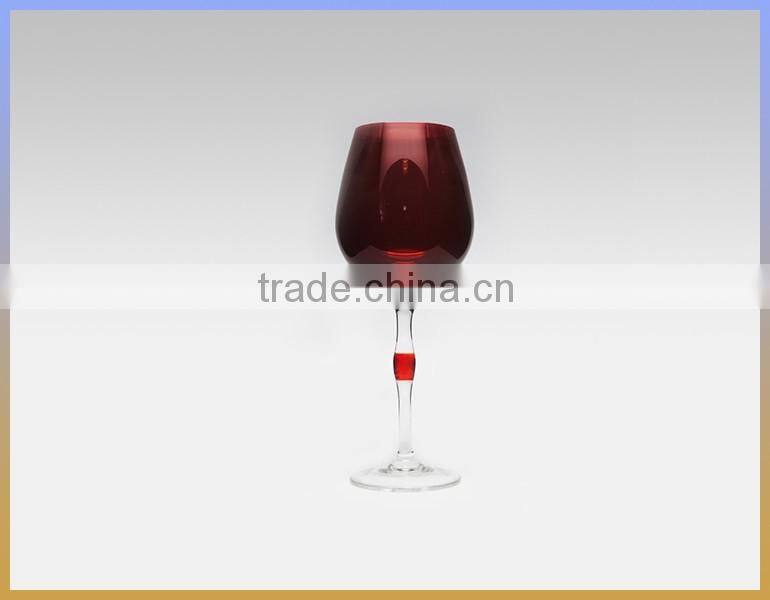 Factory manufactory colored wine glass,silicone wine glass, long stem colored wine glass