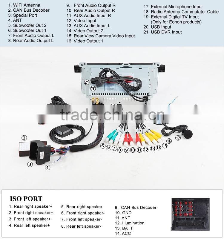 EONON GA5150F for BMW E46 Android 4.4.4 Quad-Core 7 inch Multimedia Car DVD GPS with Mutual Control Easy Connection