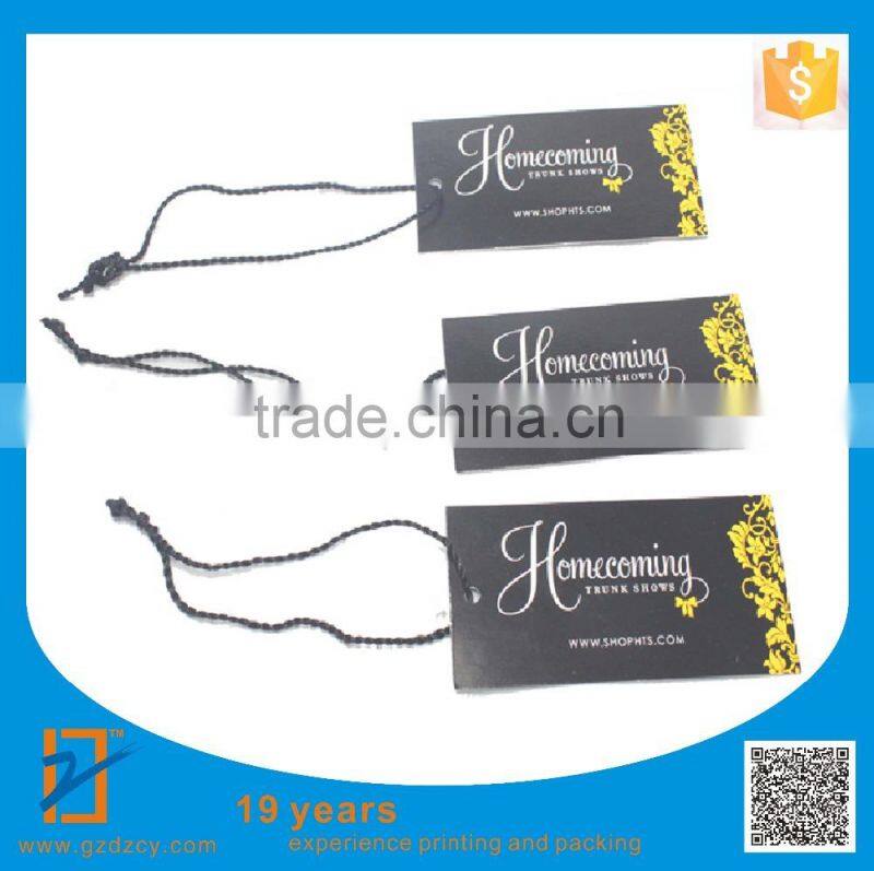 2016 Hot Selling Professional Fashion Custom Design Printed Hang Tag