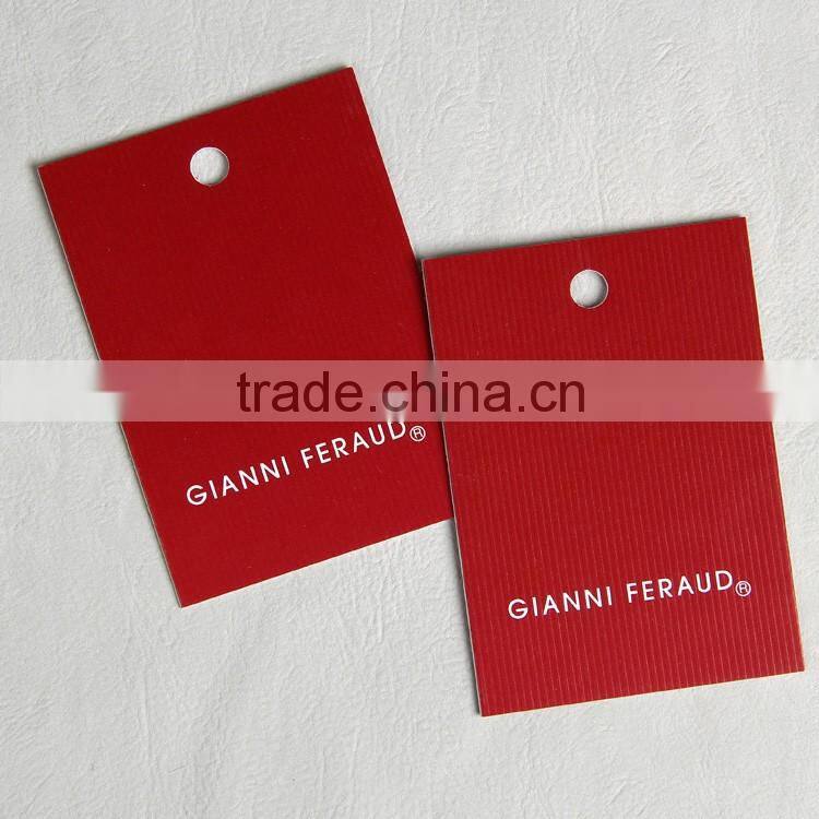 coated art paper hang tag with embossing vertical stripes for ladies underwear