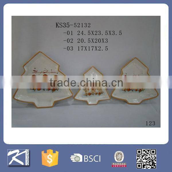 Funny ceramic plate christmas decoration for sale