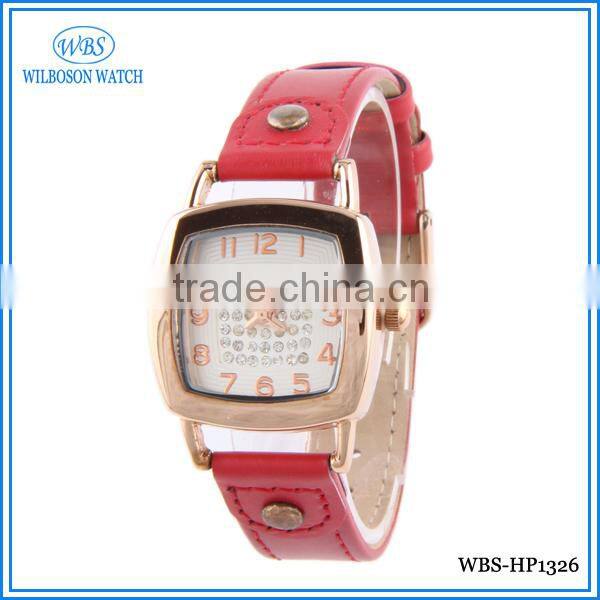 3 atm water resistant leather watch square shaped case