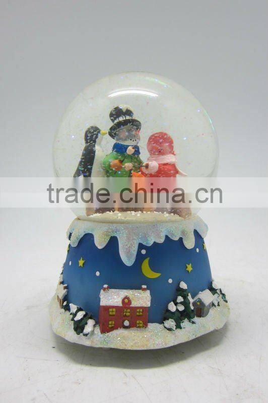 christmas snowman snow globe