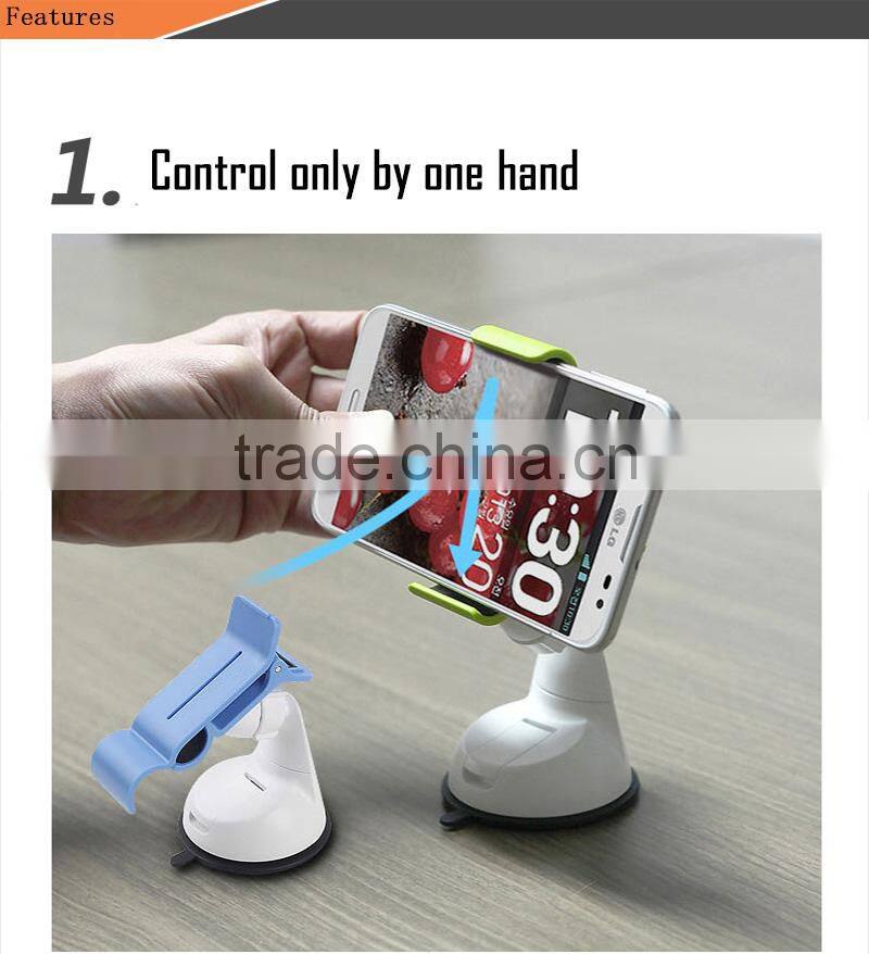 Universal Use Windshield One Hand Mobile Phone Car Holder with Window Suction Mount