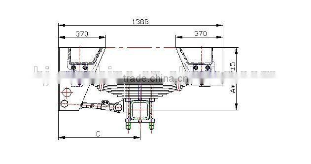 3 axles HJ mechanical trailer suspension