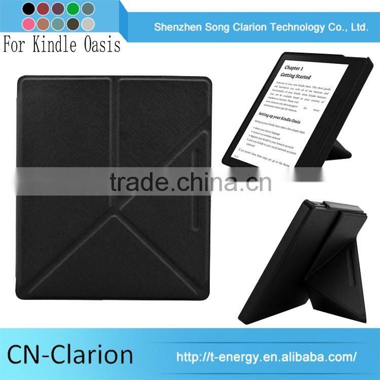Factory Price, Universal Protective Case for Kindle Oasis 2016 Version Origami Leather Cover Case, Sky blue