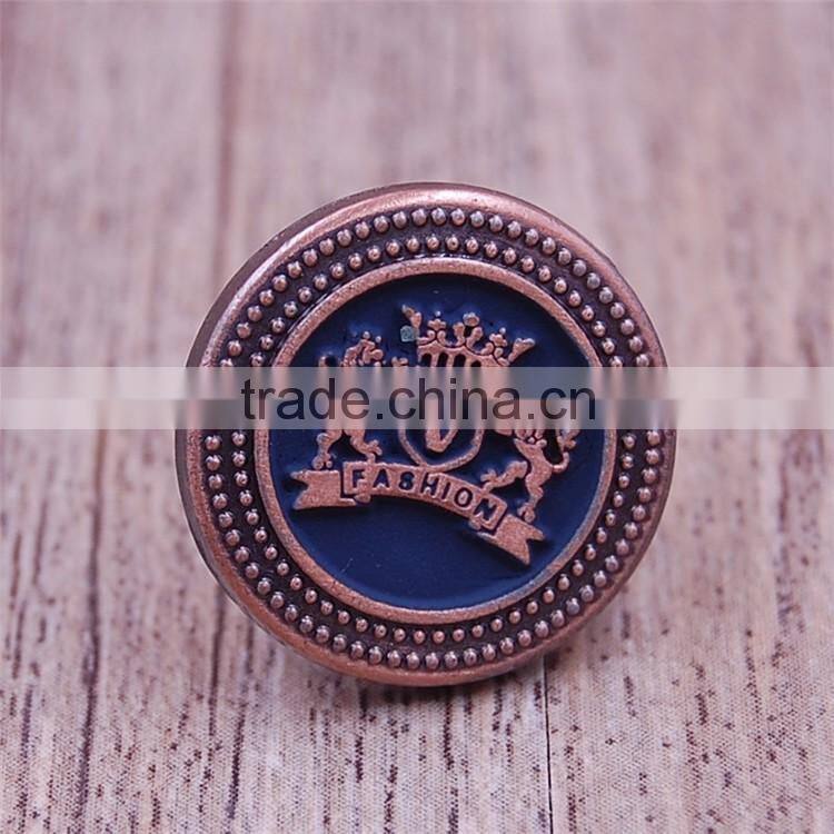 Custom engraved brass sport made metal buttons for shirt jean