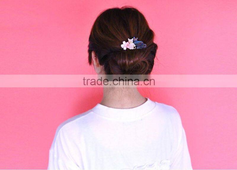 2016 Fashion flower and cat hair clip