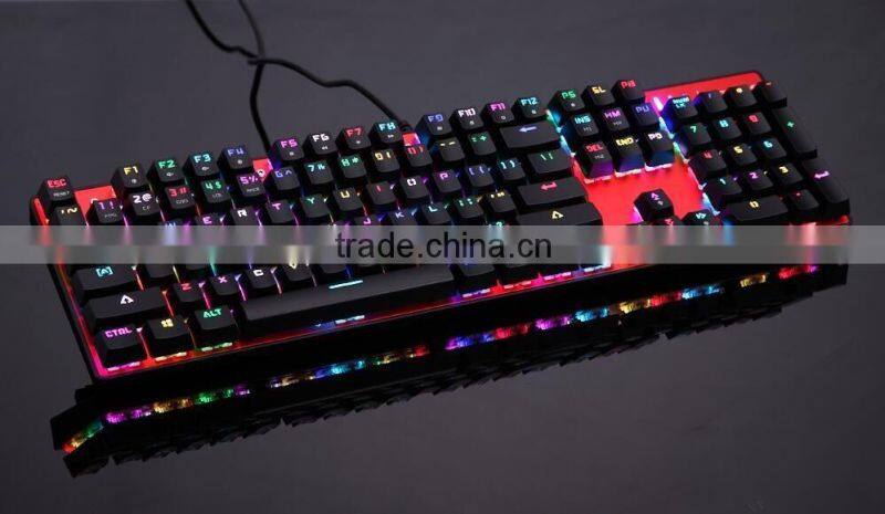 High quality suspension type RGB mechanical keyboard with aluminium alloy cover