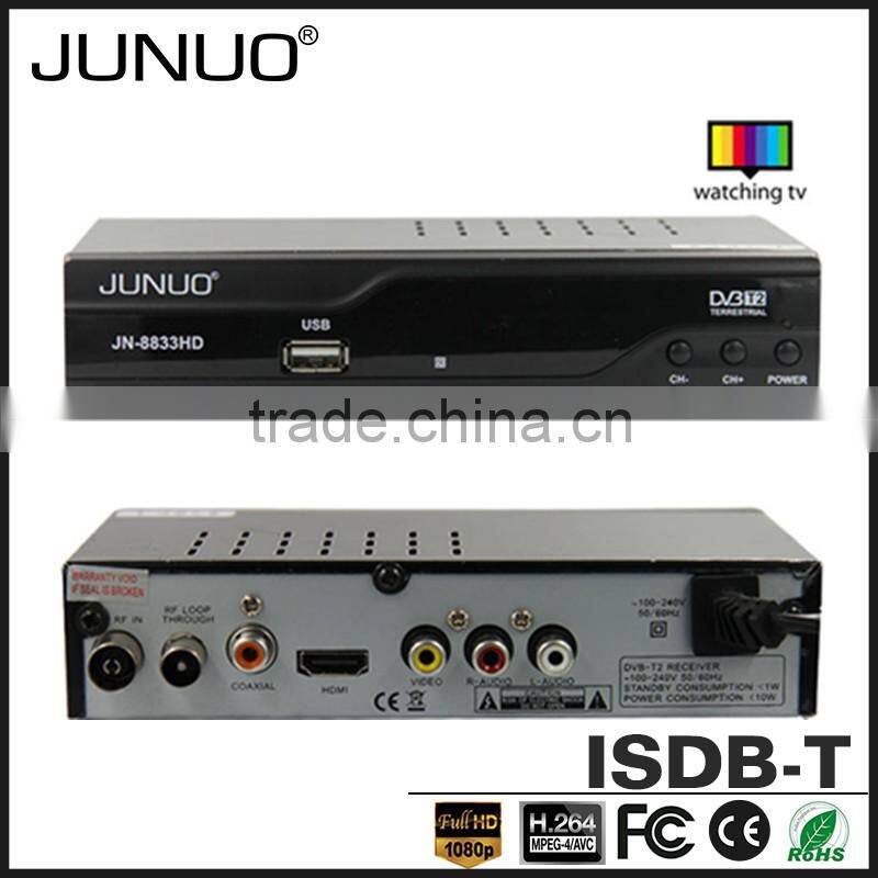 JUNUO china manufacture OEM good quality free to air tuner hd mpeg4 mstar isdb-t digital tv receiver Peru