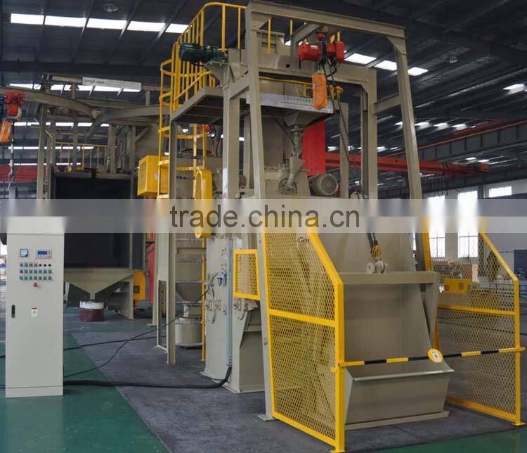 Tumble belt turbine/wheel blasting system/machines