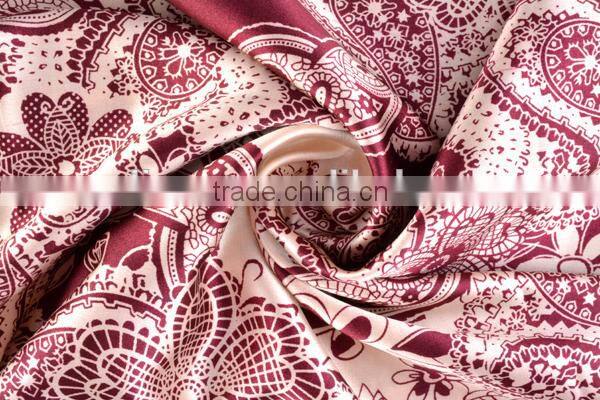 Mulinsen Textile Woven Stretch Polyester floral printed satin fabric