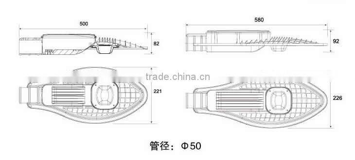 led street light housing 50w