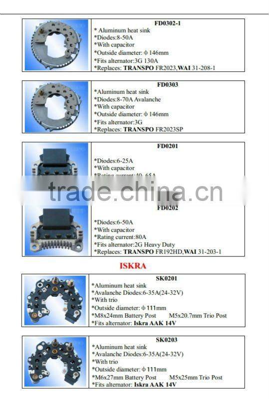 BOSCH Auto alternator rectifiers,OEM No.: IBR852 alternator rectifier diode