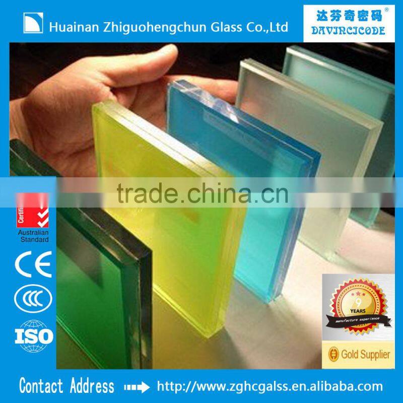 EN14449/12150 four layers clear and colored laminated glass price