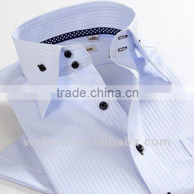 Western style latest brand design organic cotton high collar luxury short sleeve fashion business shirt for men