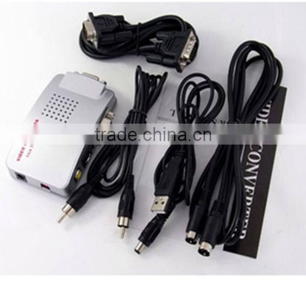 VGA to RCA + S-Video Converter Box - PC to TV Connection