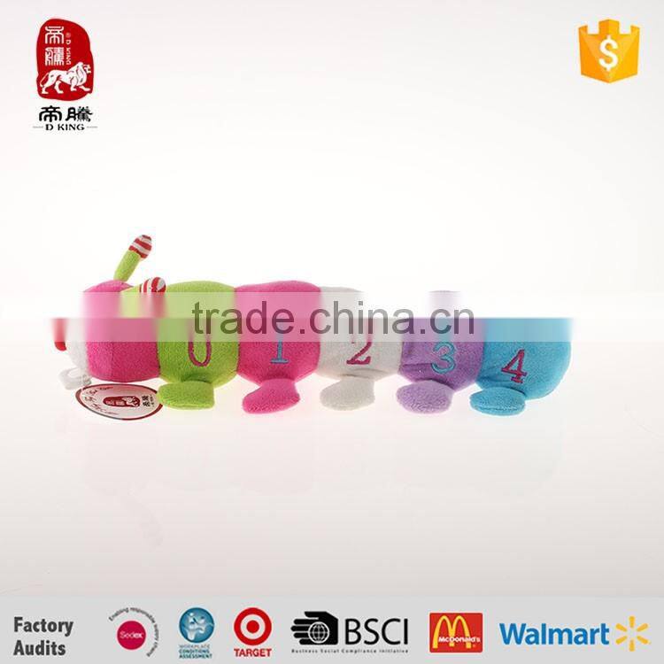 China manufacture baby education toy plush caterpillar toys