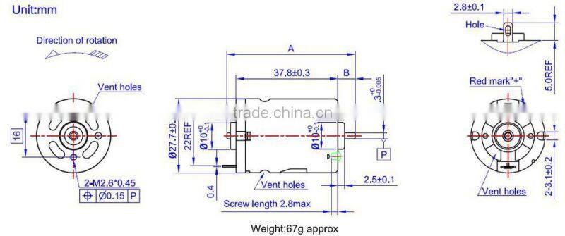 6v electric dc micro motor RS-380SA-6014R for water pumps