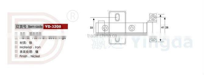 Half Overlay Aluminium Door Iron Hinges