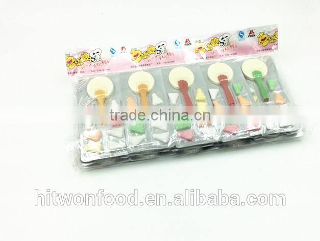 HItwon tablet candy with toy cartoon milk candy pressed candy