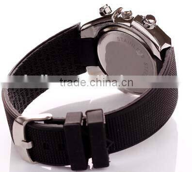 2014 new design watch with rubber strap stainless steel case type watch