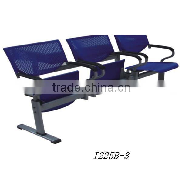 3-seater folding waiting chairs with armrest Elegant blue lounge chair for sale I225B-3