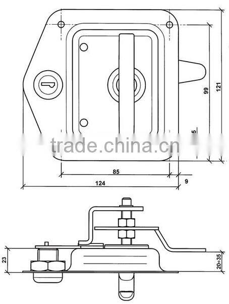 foldable handle recessed t lock