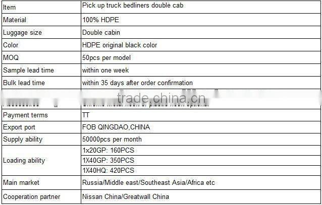 hot sale bed liner for pick up truck