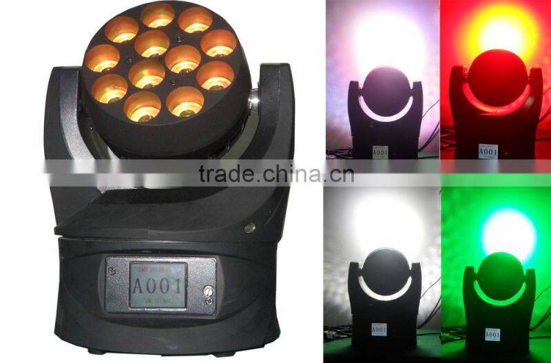 Newest 12x10w 4in1 led Unlimited rotation moving head light