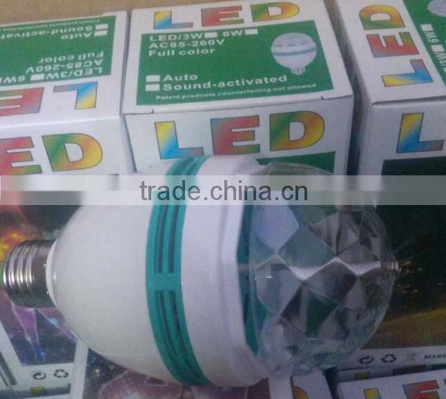 cheap price B22 E27 3w rgb rotating disco bulb