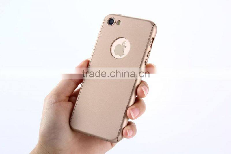 360 Degree Full Cover Plastic Hard Case for iPhone 7 7 Plus Shockproof Case with Tempered Glass