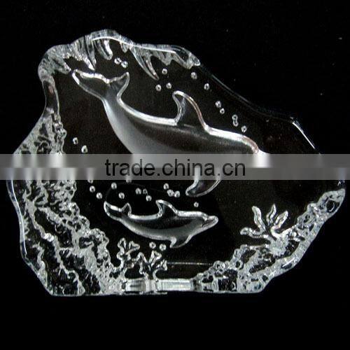 baby logo engrave crystal iceberg for birth gift