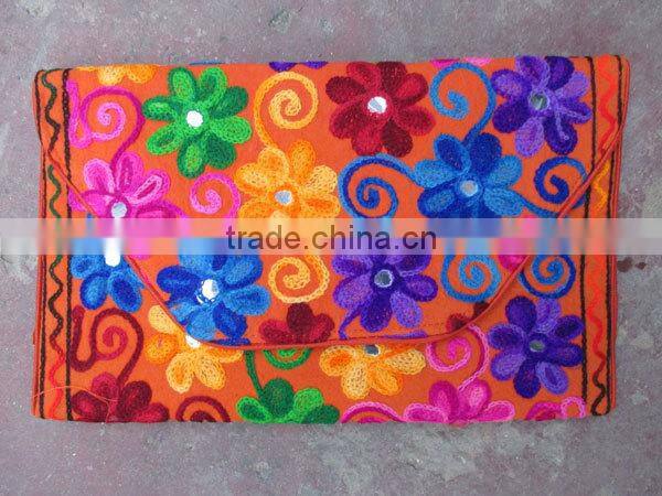beautiful designer handmade Embroidered kutchi works stylish Indian banjara vintage tribal clutch bags