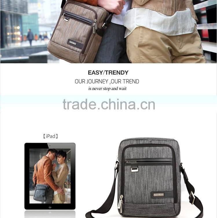 Fashionable 600D messenger bag for men with ipad compartment
