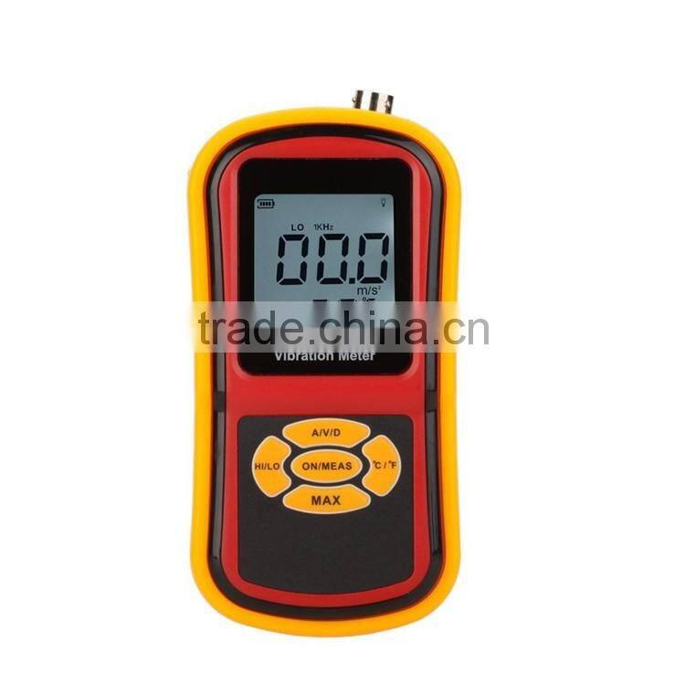 GM63B Portable Digital Vibrometer Vibration Analyzer Tester Meter + Temperature Meter with LCD Backlight