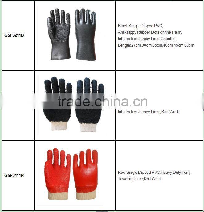 Good quality of the China Rubber Dots Anti-Slip Pvc Glove