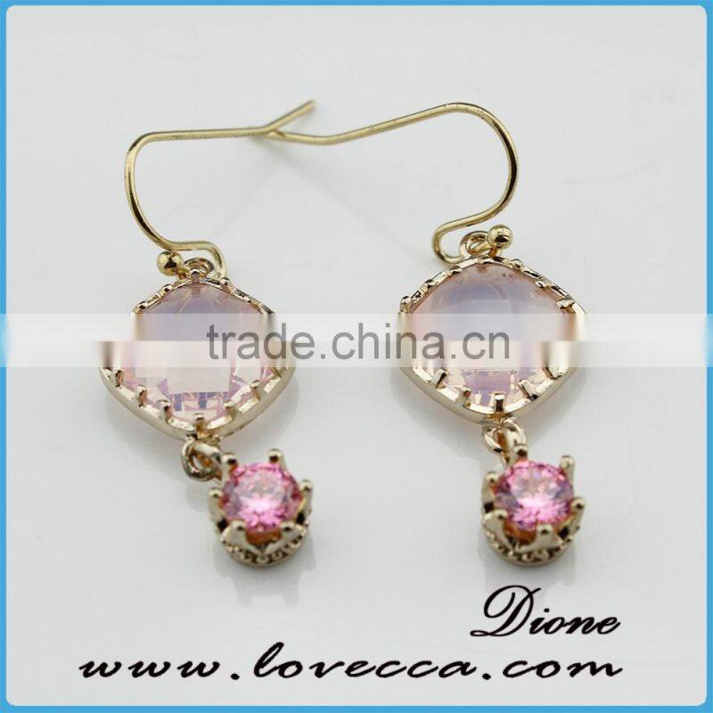 Egg Pink Color Crystal Rhinestone Teardrop Earring Jewelry for Women simple gold earring designs for women