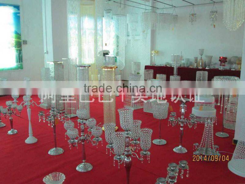 Wholesale crystal bead hanging and metal money box for wedding centerpieces