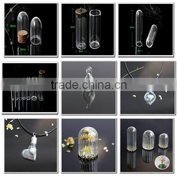 16mm18mm... hand blown Mini Large Medium cover crystal and cap, Hollow terrarium necklace pendants christmas clear glass ball