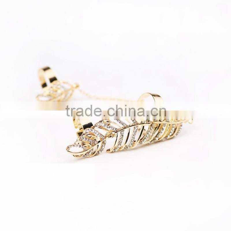 Alli express leaves feathers connection rings