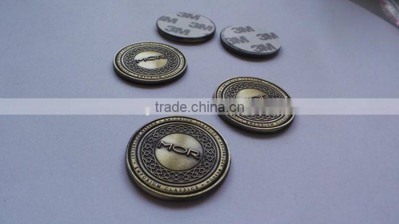 custom antique brass metal coin,brass metal nameplate with logo embossed