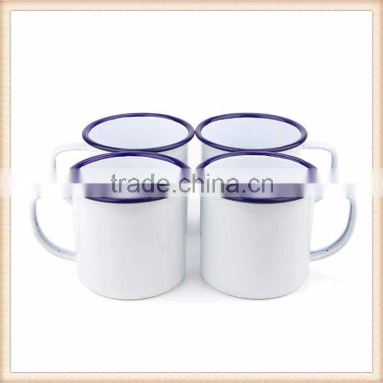 Promotional gift items High Quality Personalized private label white enamel camping mug enamel cup enamelware wholesale
