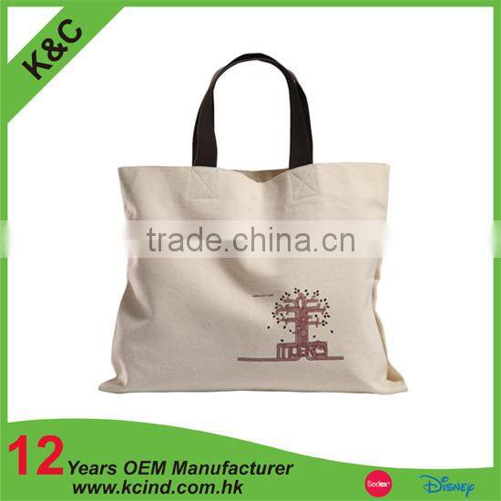 popular logo printing handled canvas shopping bag