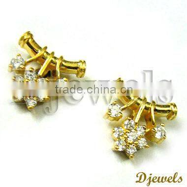 Diamond Gold Earring, Stylish Diamond Earring, Diamond Jewelry