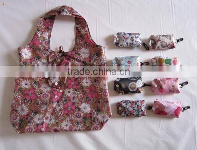 Promotional folding polyester shopping bag